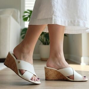 Tory Burch Ines Wedge Sandal in New Ivory Cork Size 10